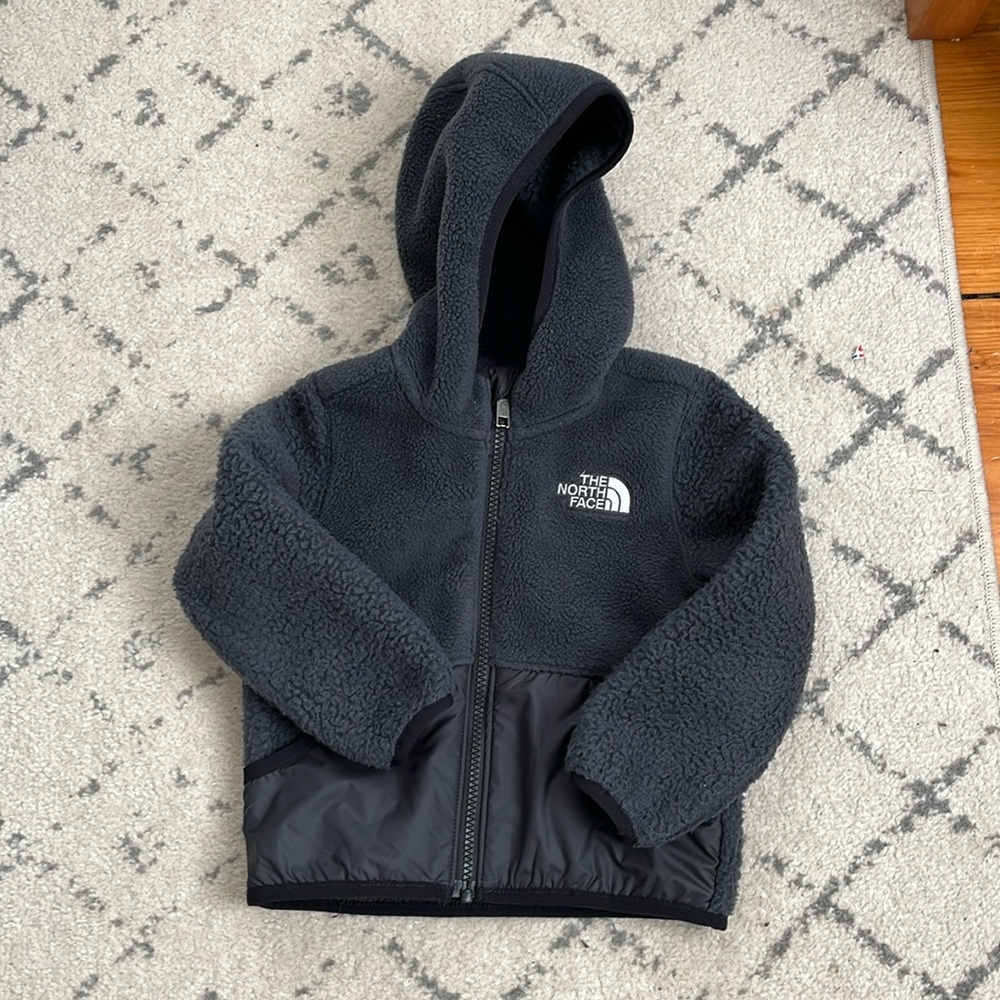 North face 2T Black fleece zip jacket